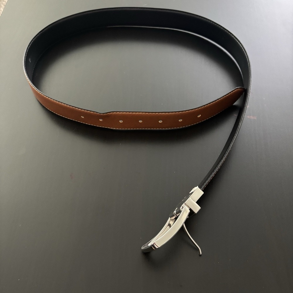 Steve Madden Reversible Leather Belt Black Brown Men's‎ 34/36 (40" Length)